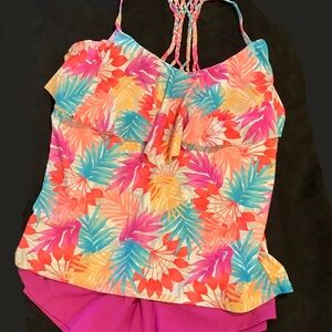 2 piece Catalina swim top & Xersion swim shorts 2X New